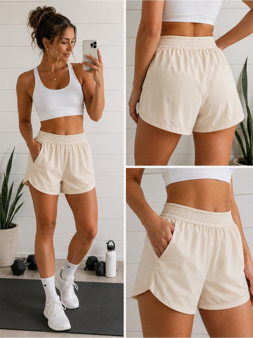 Beverly Hills Polo Club Athletic Shorts | Cream | Size Large